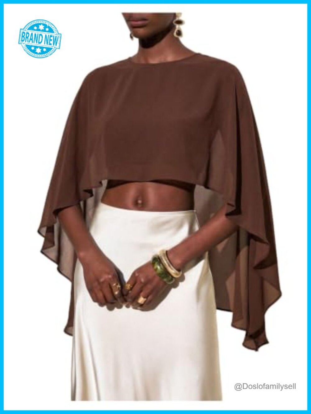 Sheer Mesh Asymmetrical Poncho Blouse Women Crop Top Chiffon High Low
